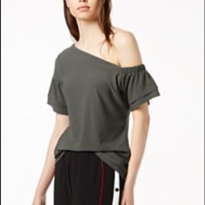 🆕 Macy's Asymmetric cold shoulder top black